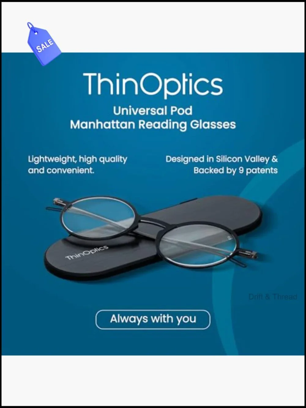 Ultra-Light Full Rim Reading Glasses with Metal Frame